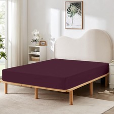 Burgundy Full Size 54x75 Inch Fitted Bottom Sheet Deep Pockets Stretch Fit