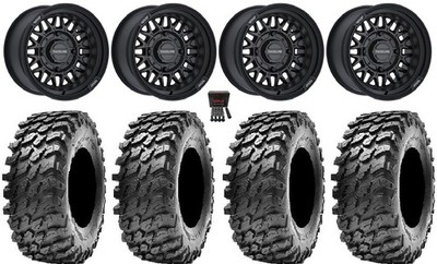 Raceline Omega 14'' Wheels Black 28'' Rampage Tires Textron Wildcat XX