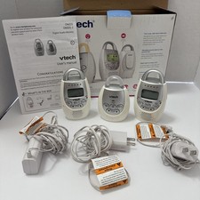VTech DM221-2 Digital Audio Baby Monitor with Two Parent Units tested and works