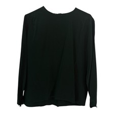 Vintage Christian Dior 100 Silk Women  s Green Blouse Top Size 6 EUC