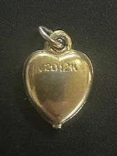 Vintage Mid-20th Century • 1/20 12K Gold • Puffy Heart Pendant Charm
