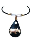 Africa Rhino handmade Pendant Leather Brass & Cowrie Shell