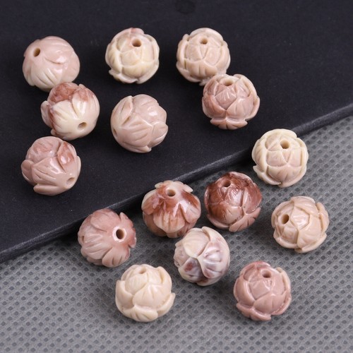 10pcs Round 10mm Flower Bud Shape Artificial Coral Loose Beads For DIY Jewelry - Picture 5 of 12