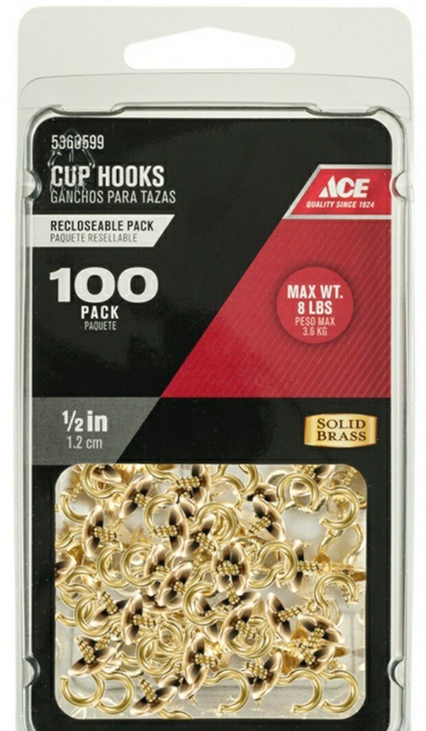 Ace Hardware 5360599 Small Bright Brass Gold Brass 1/2