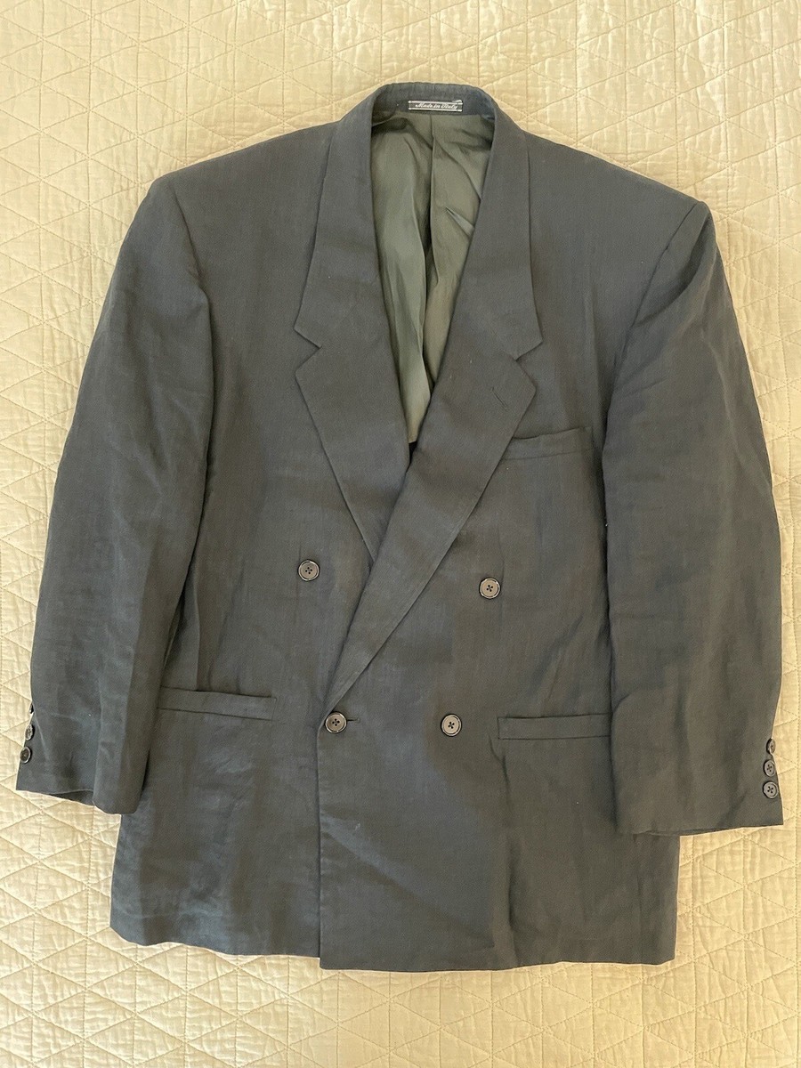 GIANNI VERSACE Made in Italy Vintage Double Breasted Navy