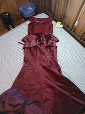 Fashion Maroon Size 6 Long Formal Prom Dress