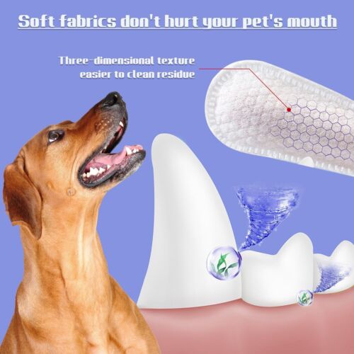 55 Counts PET Teeth Cleaning Wipes for Dogs & Cats,Dog Dental Wipes for Reducing - Picture 4 of 9