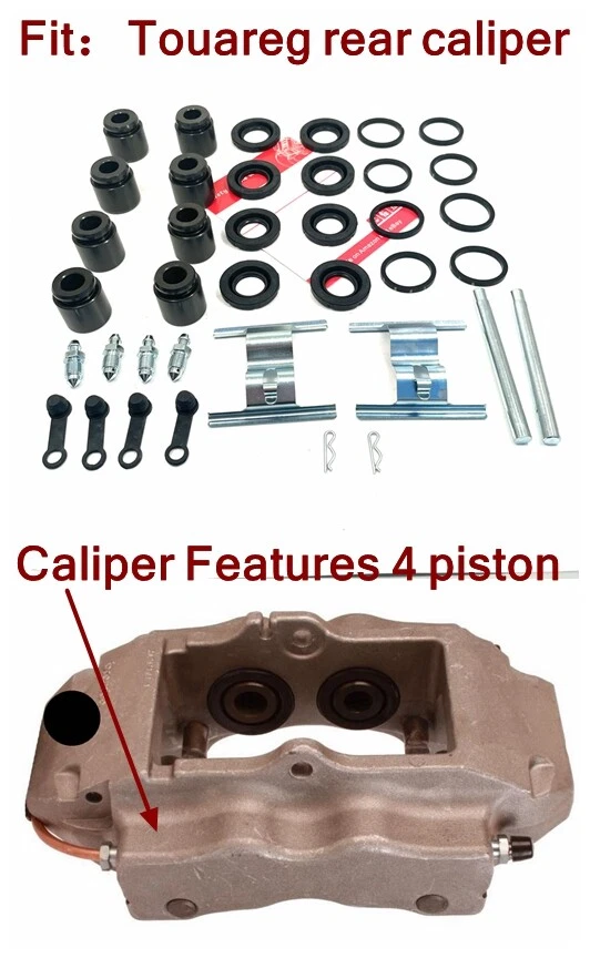 Kit de reparo de pinça de freio traseira FA006 para VW Touareg Q7 CAYENNE 4 potes 17z 18z - Imagem 2 de 3