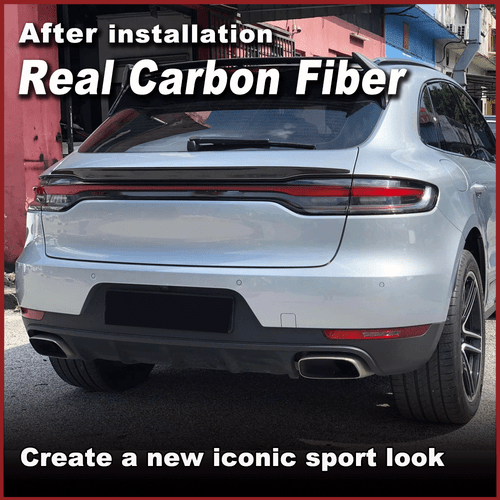 Alerón trasero de carbono real labio trasero borde de demolición ala para Porsche Macan 2018-2023 - Imagen 2 de 12