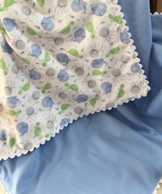 Receiving Baby Blanket. Baby Blanket. Under The Sea Blue Baby Blanket ...
