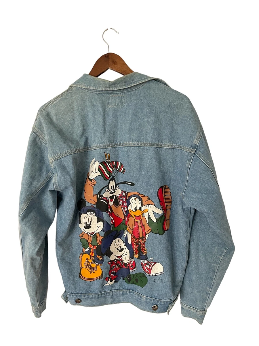 VTG Mickey Mouse by Jerry Leigh Women Denim Jacket Size M Hip Hop