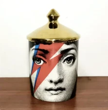 Hand Made Big Eyes Jar With Lids Ceramic Decorative Candle Holder Storage Box