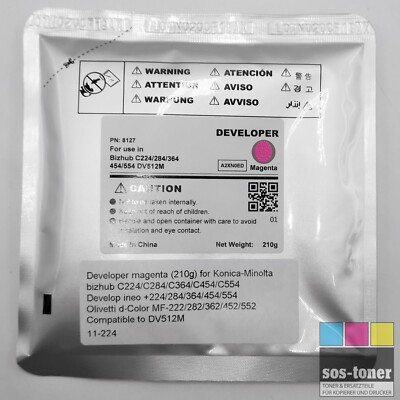 Developer Magenta für Develop ineo +224, +364, +454, +554, kompatibel zu DV512M