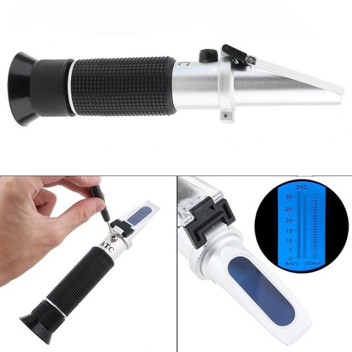 2 In 1 0-32% Black Brix & Beer Sugar Wine Wort SG Refractometer with Pipette - Picture 4 of 11