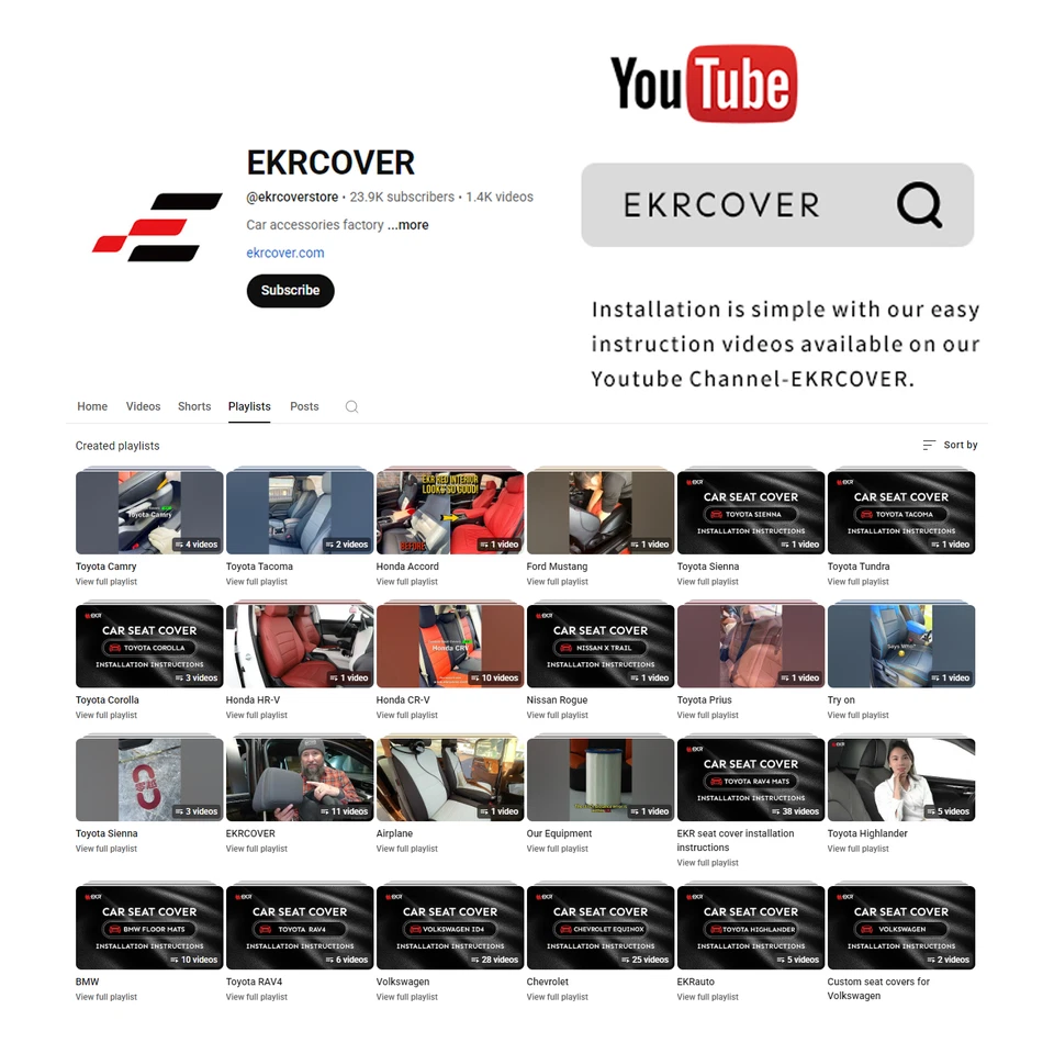 EKR Custom Fit Camry Car Seat Cover for Toyota Camry 2012-2026 Full Set Leather Foto 3 de 4