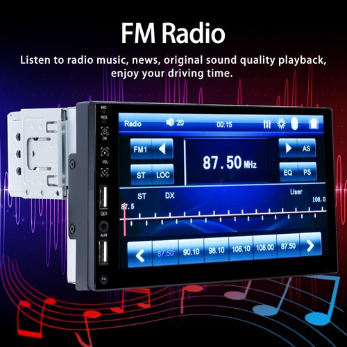 Single 1Din Car Stereo Radio FM Mirror link BT USB 7" Touch Screen MP5 Player - Picture 5 of 13