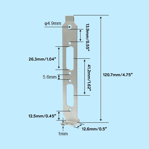 5Pcs Half Height Baffle Computer Case Blank DVI Bracket VGA Bracket Full Height - Afbeelding 8 van 8