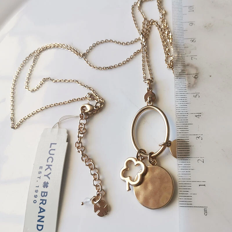 29" Lucky Brand Charms Pendant Necklace Gift Chic Women Party Vacation Jewelry - Image 3 of 3