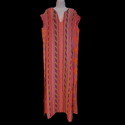 Devotion Twins Achatis Pink/Orange Sleeveless Midi Tunic Dress Slits Small NWT