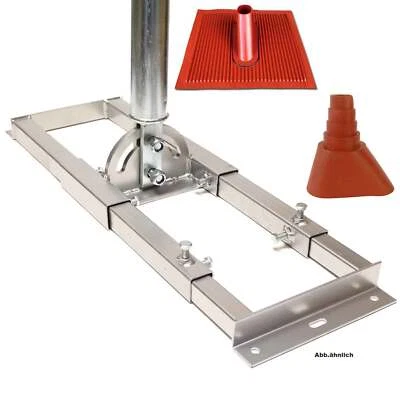 KOSMOS24 Soporte de vigas de techo mástil sartén de techo juego de juntas rojas manguito tornillos