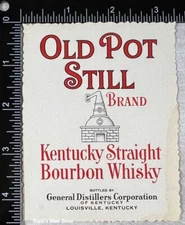 Old Pot Still Brand Kentucky Straight Bourbon Whisky Label - KENTUCKY