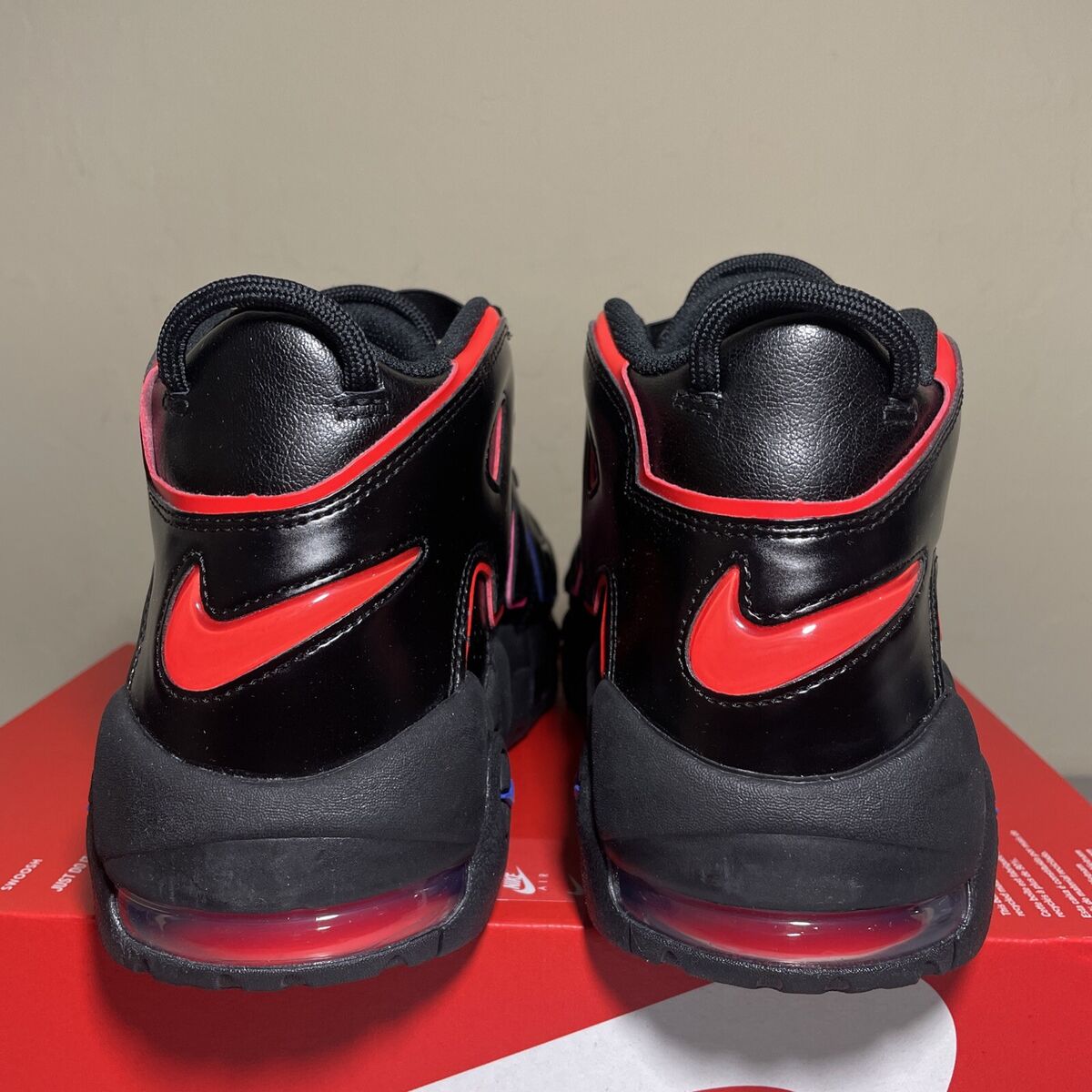 Nike Air More Uptempo 96 Electric Black Bright Crimson Blue Nike Air More Uptempo 96 Electric Black Bright Crimson Blue