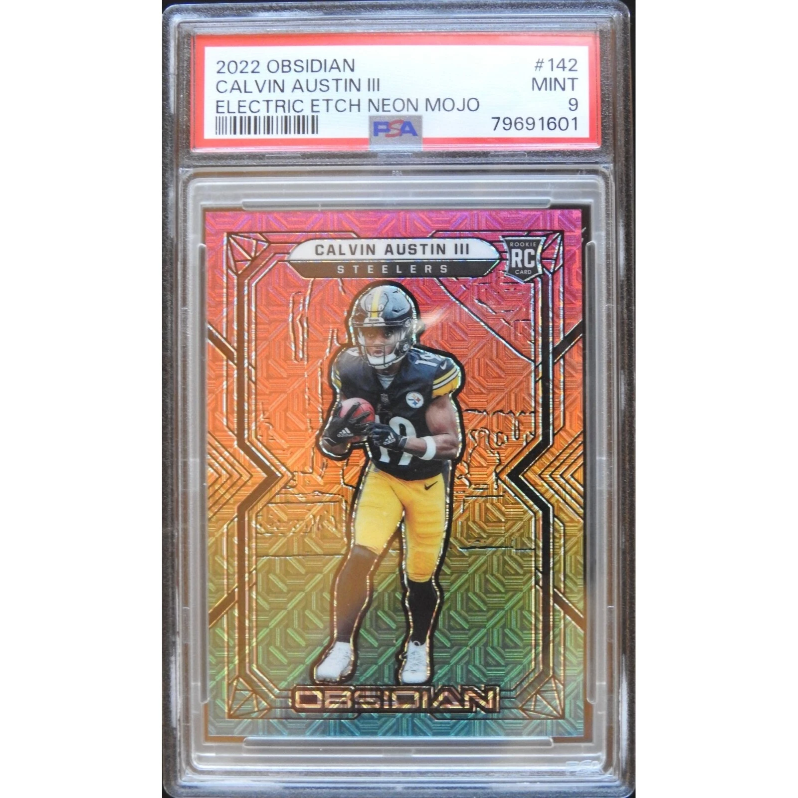 Calvin Austin Panini Obsidian #142 Electric Etch Neon Mojo