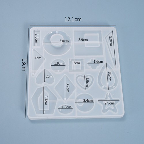 Silicone Geometry Earring Pendant Jewelry Epoxy Mold Resin Casting Mould Tool - Picture 23 of 48
