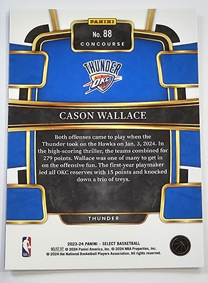 2023-24 Panini Select Basketball #88 Cason Wallace Rookie 2023-24 Panini Select Basketball #88 Cason Wallace Rookie