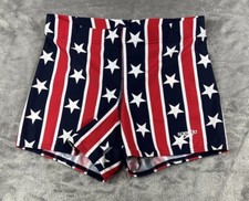 Speedo Shorts Mens Size Small Red White Blue PowerFLEX Eco Nylon Blend Swimsuit
