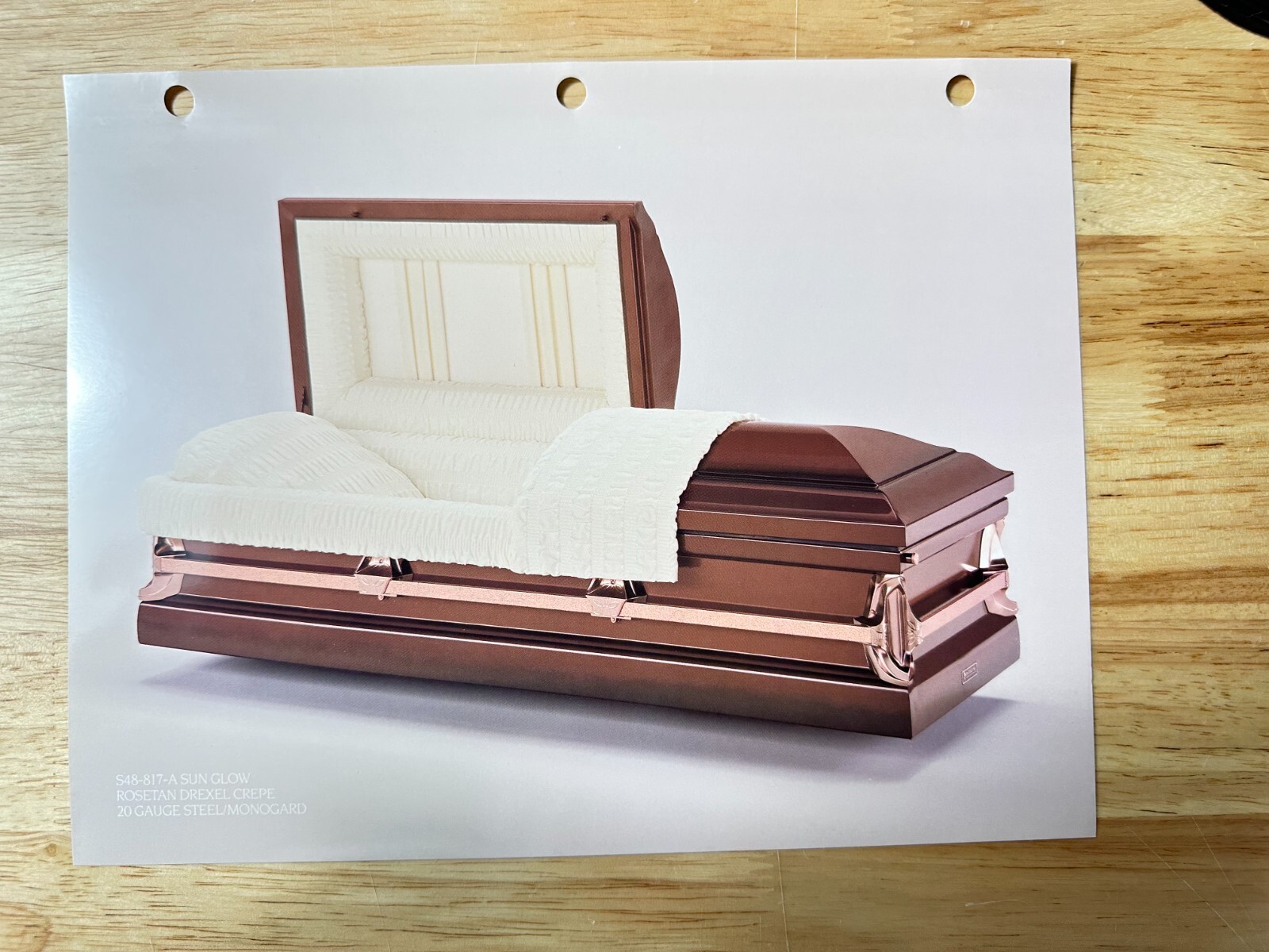 Batesville Casket Salesman Photo  Sun Glow Rosetan  Print Ad Oddity