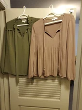 DR2 & Pleione Women Long Sleeve Blouses Size Medium