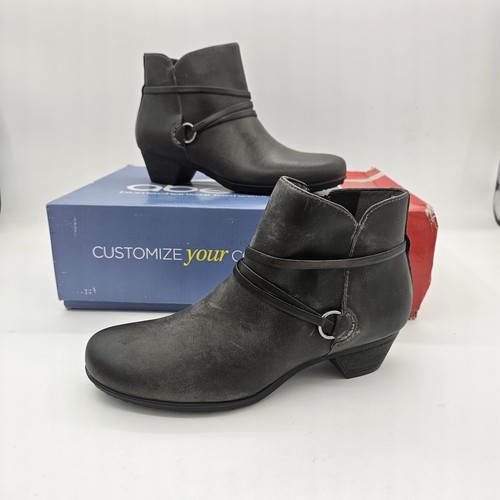 NIB Abeo Maya Womens Charcoal Leather Slip On Ankle Booties Boots Size 5 - Picture 13 of 13