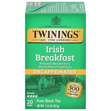 Decaffeinated Irish Breakfast Black Tea Individually Wrapped Bags, 20 Count (Pac
