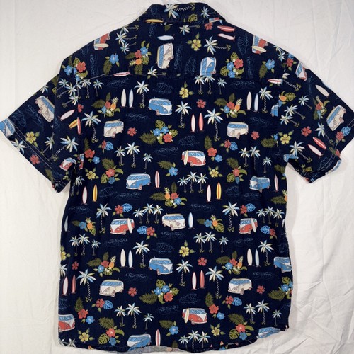 Original Penguin Shirt Boys 10-12y Blue Beach Print Button Up Short Sleeve - Picture 2 of 7