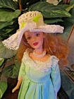 Vintage Barbie:  Maxi Dress 1960's Pattern with Hat Snaps, Cotton and Lace