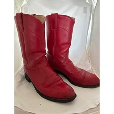 Vtg Women's Justin L3055 red kipskin leather western boots. A891