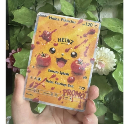 Pokemon Fanmade Pikachu x Heinz Ketchup Karte (Proxy Karte) Promo
