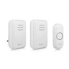 Byron White Wireless Battery & mains-powered Door chime kit DBY-22314UK 150M BNI