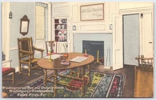Vintage Washington's Office & Orderly Room Postcard Valley Forge PA