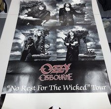 Ozzy Osbourne No Rest for the Wicked 1988 Promo Tour Poster 36x23