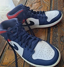 White, University Red & Blue,  Air Force 1 Mid, Mens 11.5