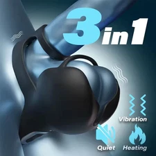 3In1 Enhancer Delay Ejaculation for Male Reuse Ball-Scrotum-Stretcher-Ring-Penis