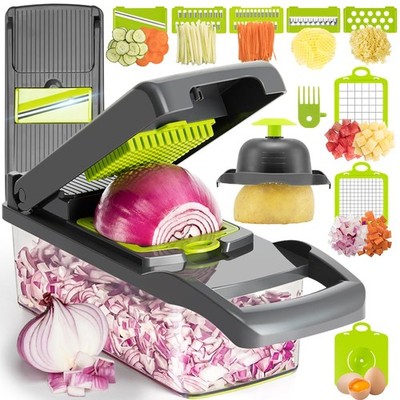 Multi-Function Vegetable Chopper Onion Micer Chopper 12 in 1 Pro Veggie Slice...
