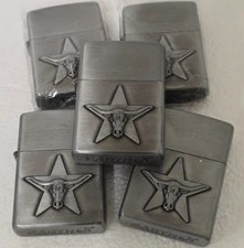 Star Bull Refillable 2" Butane Lighters in Metallic Silver by Earth Star Smoking