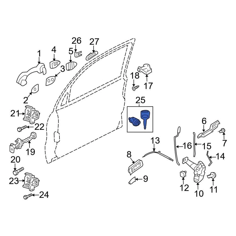 For Ford Police Interceptor Utility 13-19 Ford Front Left Door Lock Cylinder Foto 3 de 4