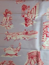 Vervain Sasha Bikoff Uptown Toile Lavande & Rouge Fabric 11 1/2 Yards 