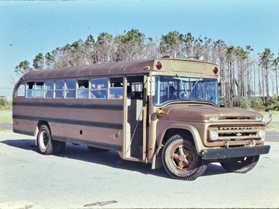 Vintage 1980 Color 35mm Slide of Classic School Bus Automobilia