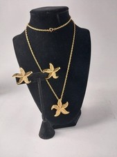Nautical Necklace W Earrings Starfish Jewelry Set Beach Wear Sea Coastal Gifts
