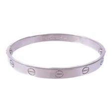 CARTIER 18K Platinum Love Bracelet Cartier # 17 Bracelet Silver K18WG（Whit...